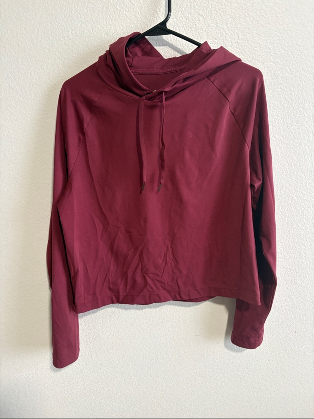 Women’s Maroon Hooded Pullover Top